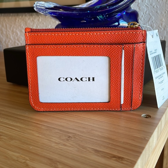 Coach Micro Studio 12 & Mini Skinny ID Case in Sun Orange, Coach Charm Set NWT - Picture 12 of 17